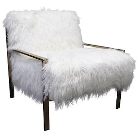 Casual Chair with Metal Frame and Button Tufting
